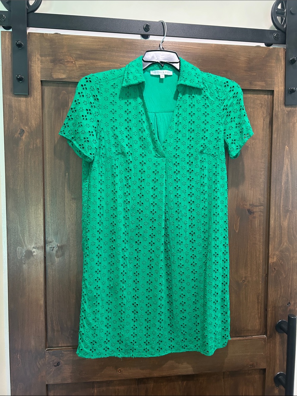 M233 Preston & York Emerald Eyelet Short-Sleeve Dress - Size 6